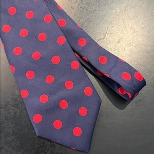 Stafford Navy and Red Polka Dot Tie 100% Silk